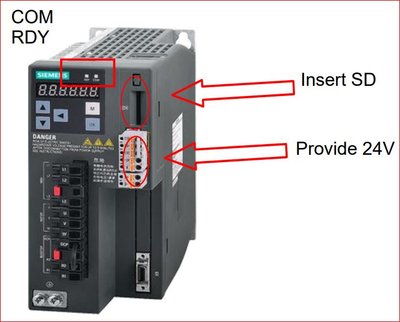 Figure 3 Insert the SD card and provide the 24V