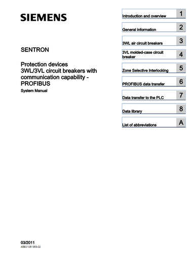 SENTRON Protection devices 3WL/3VL circuit breakers with communication