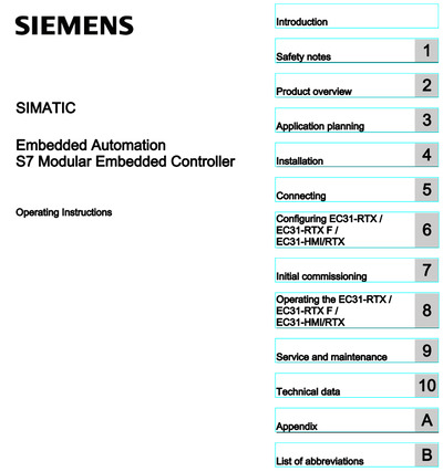 SIEMENS SIMATIC Embedded Automation S7 Modular Embedded Controller Ope