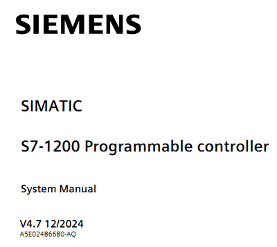 SIEMENS S7-1200 Programmable controller System manual V4.7 12/2024