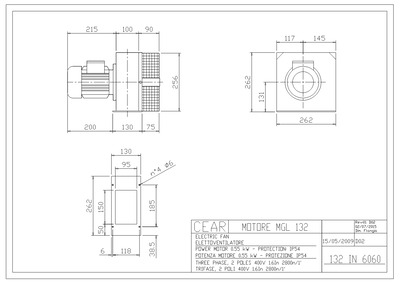 132 IN 6060 Motor MGL 132 / Electric Fan / Power motor 0.55 kW / Prote