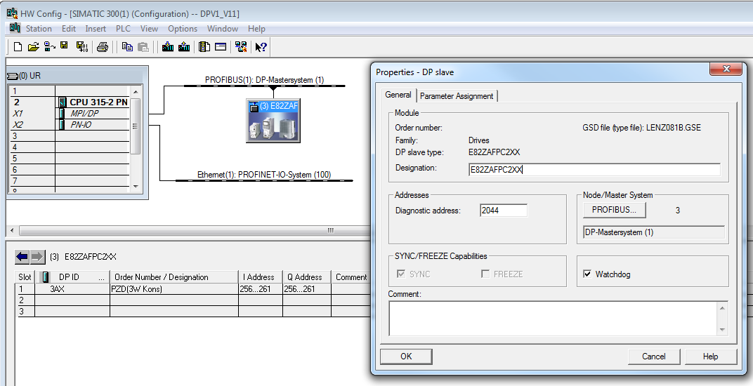 Lenze Acyclic parameter channel (DP-V1) of Profibus-DP and Siemens S7