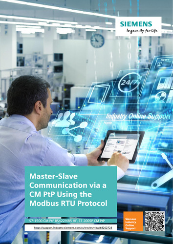 Master-Slave Communication via Modbus RTU S7-1500 CM PtP RS422/485 HF,
