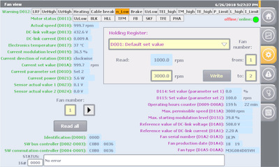 Controlling several fans (ebm-papst) using the SIMATIC S7-1200 via Mod
