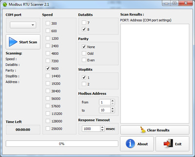 Modbus RTU scanner v2.1
