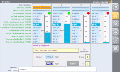 Controlling several fans (ebm-papst) using the SIMATIC S7-1200 via Mod