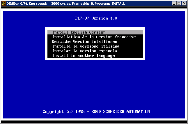 Schneider Electric PL7-07 v4.0 DOS