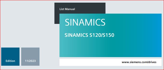 SIEMENS SINAMICS S120/S150 List Manual 11/2023
