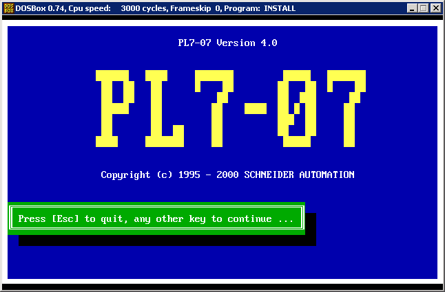 Schneider Electric PL7-07 v4.0 DOS