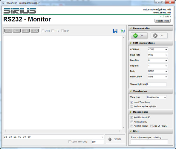SIRIUS RSMonitor Serial Port Manager 3.1.0 build 3