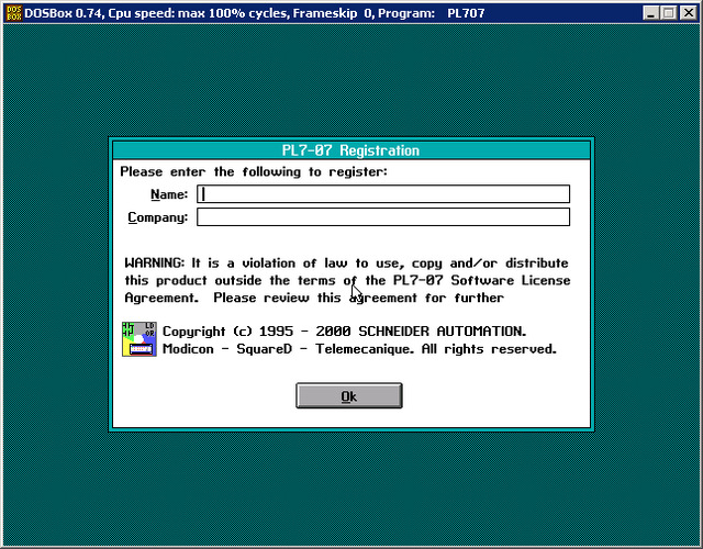 Schneider Electric PL7-07 v4.0 DOS