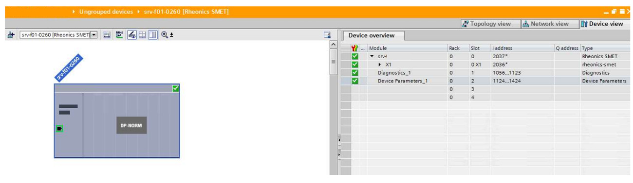 Rheonics device in TIA portal.