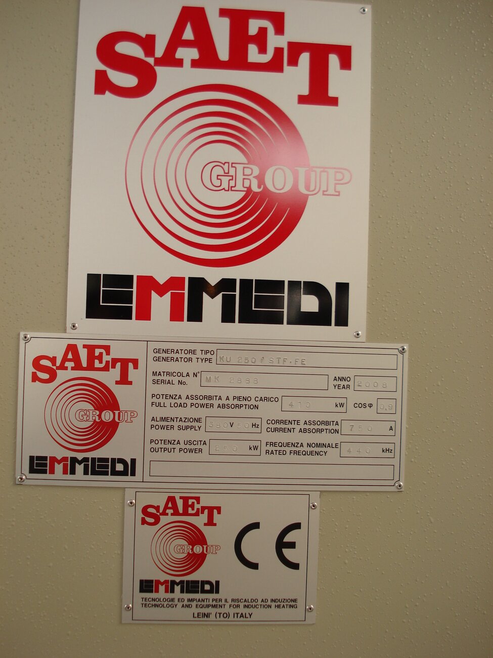 Фото SAET EMMEDI H.F. GENERATOR TYPE KU250 - STF-Fe